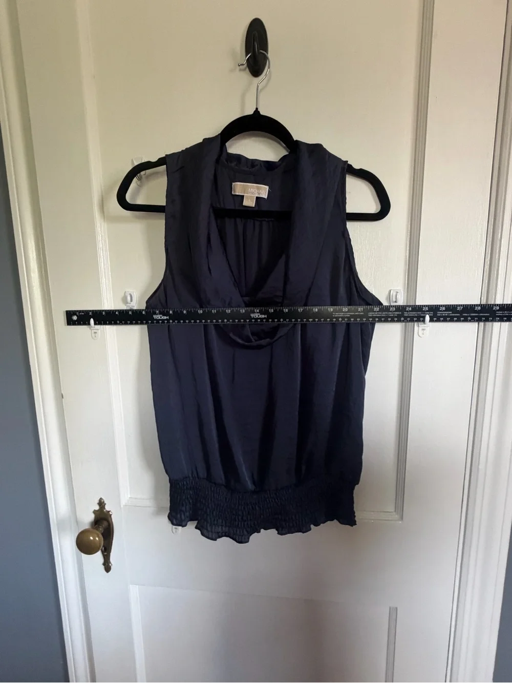 Michael Kors Navy Sleeveless Cowl Neck Sleeveless Blouse